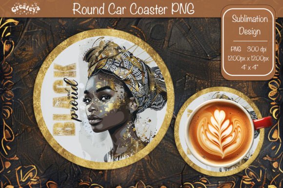 Download Black History Coaster Round Coaster Png - Black Collection