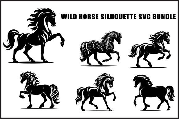 Download Black Horse Silhouette Bundle - Black Collection