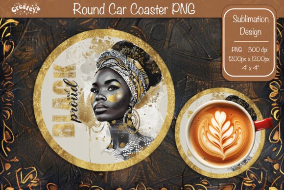 Download Black History Coaster Round Coaster Png - Black Collection