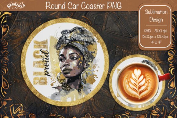 Download Black History Coaster Round Coaster Png - Black Collection