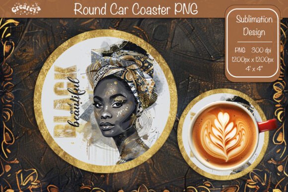 Download African Black History Coaster Round Png - Black Collection