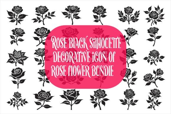 Download Rose Black Silhouette Decorative Icon - Black Collection