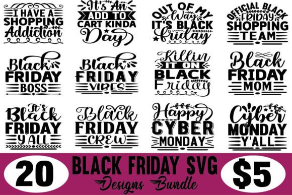 Download Black Friday SVG Designs Bundle - Black Collection