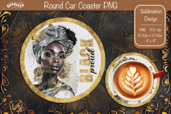 Download Black History Coaster Round Coaster Png - Black Collection
