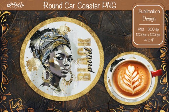 Download Black History Coaster Round Coaster Png - Black Collection