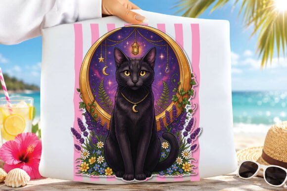 Download Mystical Black Cat PNG Sublimation - Black Collection