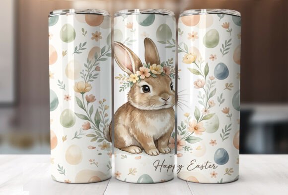 Download Easter Bunny Floral Eggs Pastel Tumbler - Premium Resources