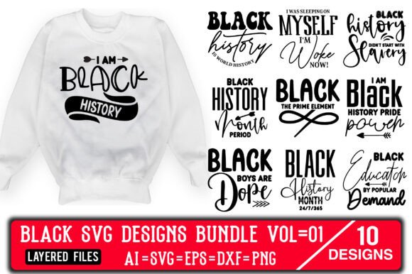 Download Black SVG Designs Bundle Vol.01 - Black Collection
