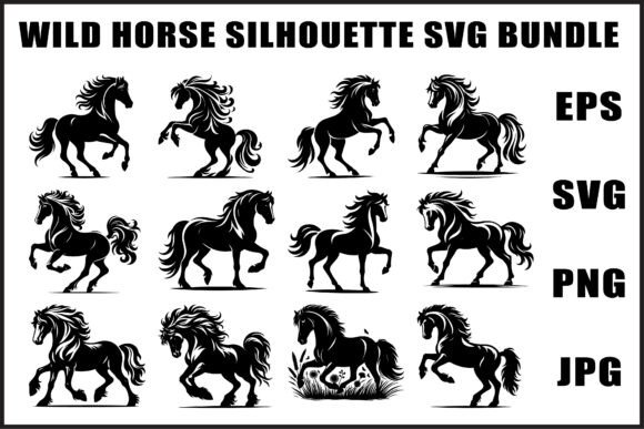 Download Black Horse Silhouette Bundle - Black Collection