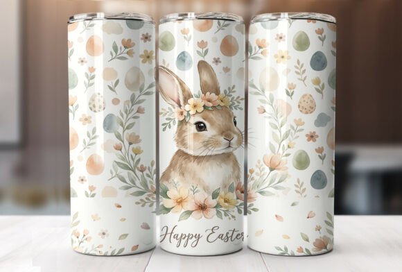 Download Easter Bunny Floral Eggs Pastel Tumbler - Premium Resources
