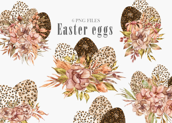 Download Watercolor Easter Floral Eggs Clipart - Premium Resources