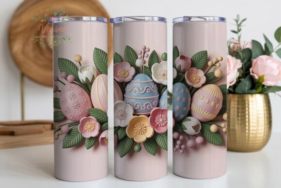 Download Easter Floral Eggs 20oz Tumbler Wrap - Premium Resources