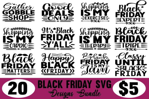 Download Black Friday SVG Designs Bundle - Black Collection