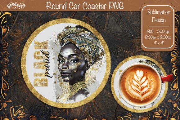 Download Black History Coaster Round Coaster Png - Black Collection