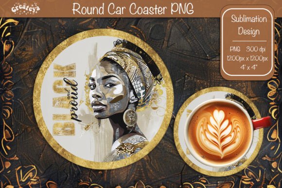 Download Black History Coaster Round Coaster Png - Black Collection