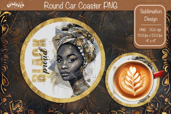 Download Black History Coaster Round Coaster Png - Black Collection