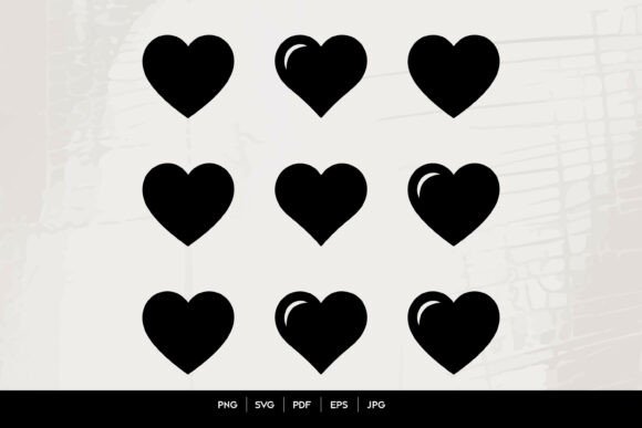 Download Black Heart Icons Set - Black Collection