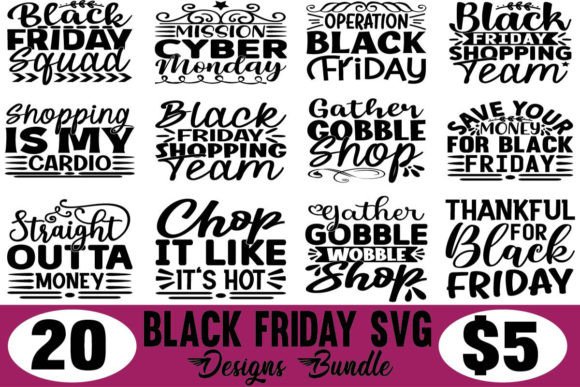 Download Black Friday SVG Designs Bundle - Black Collection