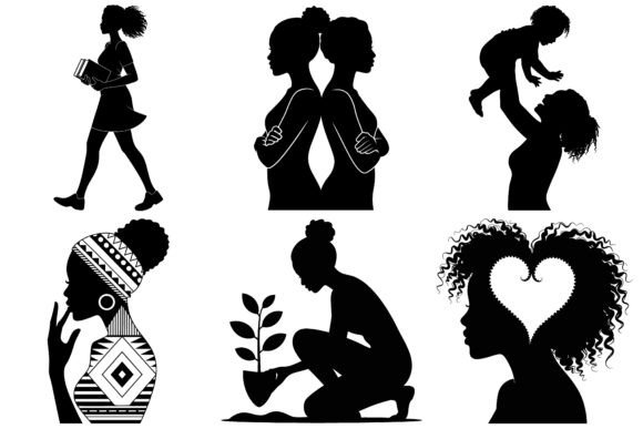 Download Afro Black Woman Silhouette SVG Bundle - Black Collection