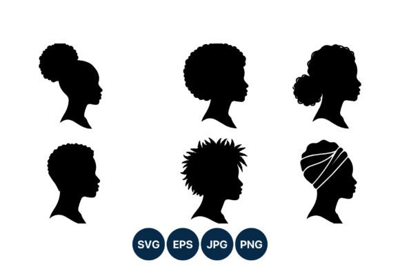 Download Black Women Silhouette Hairstyles Vector - Black Collection
